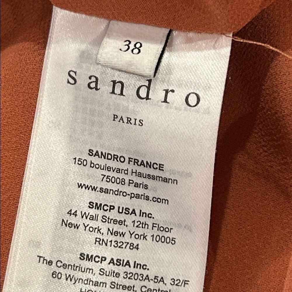 Sandro Elsa crinkled satin halter neck midi dress striped 38 ( size small) - Picture 10 of 12
